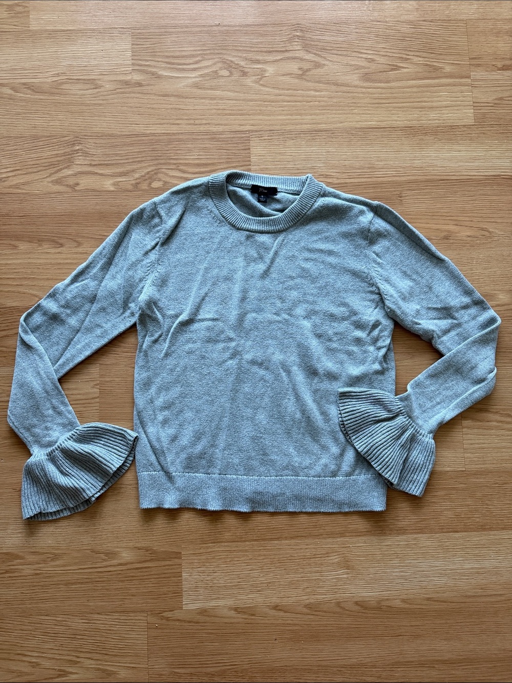 J. Crew Crewneck Sweater with Ruffled Cuffs